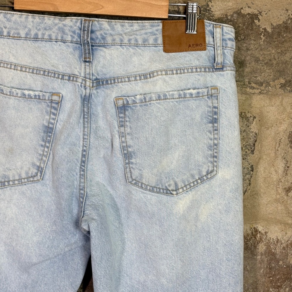 Aeropostale Women's Low Rise 90s Baggy Jeans Light Wash 100% Cotton 10 R Twee - Picture 5 of 9